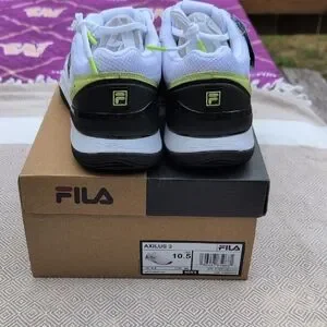 Fila | Shoes | Fila White And Black Athletic Shoes With Neon 
